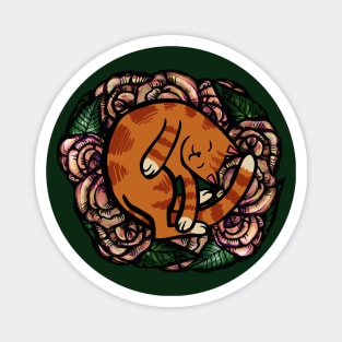 Orange Cat Cute Kitty Ball Magnet